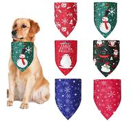 TIANQUXNGI Lot de 6 bavoirs triangulaires lavables pour petits chiens et chiots Motif Noël