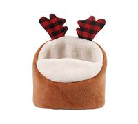 TIANQUXNGI Nid de cochon d'Inde mignon pour hamster, hérisson, cachette pour petits animaux - Maison chaude avec coussin en peluche amovible