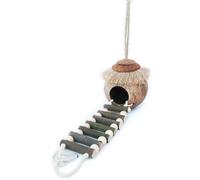 TIANQUXNGI Nid d'oiseau cage à oiseaux jouet lit suspendu perroquets lit de sommeil coupe-vent cabane d'oiseaux noix de coco naturelle maison pour perruches