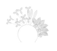 TIANQUXNGI Serre-tête à fleurs brillantes pour mariée ethnique malais mariage diadèmes chatoyants pour événement formel