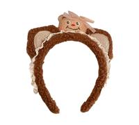 TIANQUXNGI Serre-tête ours en peluche de dessin animé pour tous les âges pour se laver le visage, maquillage, accessoire photo tendance pour carnaval, fête, festival