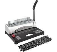 TIANSE Relieuse A4, 21 trous, 450 feuilles, Machine à relier spirale avec kit de démarrage 100 PCS 3/8 '' Reliure à peigne, Machine à relier, idéal pour les documents de bureau quotidiens