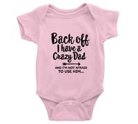 tiansiaben Back Off I Have A Crazy Dad Body à manches longues pour annonce de naissance de bébé, d-rose, 12-18 Months