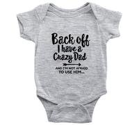 tiansiaben Back Off I Have A Crazy Dad Body à manches longues pour annonce de naissance de bébé, Gris D, 18-24 Months