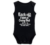 tiansiaben Back Off I Have A Crazy Dad Body à manches longues pour annonce de naissance de bébé, W-Black., 6-9 Months