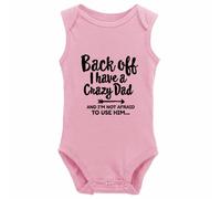 tiansiaben Back Off I Have A Crazy Dad Body à manches longues pour annonce de naissance de bébé, W-Rose, 3-6 Months