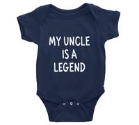 tiansiaben Body unisexe à manches longues pour bébé avec inscription « My Uncle Is A Legend », Bleu marine, 9-12 Months