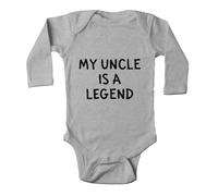 tiansiaben Body unisexe à manches longues pour bébé avec inscription « My Uncle Is A Legend », c-gris, 9-12 Months