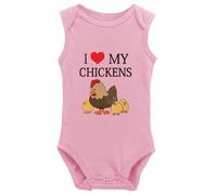 tiansiaben Chickerns Mom Love Chickens Body humoristique à manches longues pour annonce de naissance de bébé, W-Rose, 12-18 Months