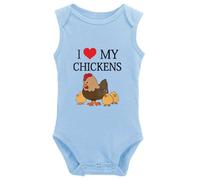 tiansiaben Chickerns Mom Love Chickens Body humoristique à manches longues pour annonce de naissance de bébé, W-Blue., 9-12 Months