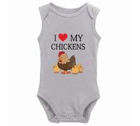 tiansiaben Chickerns Mom Love Chickens Body humoristique à manches longues pour annonce de naissance de bébé, W-Gris, 0-3 Months