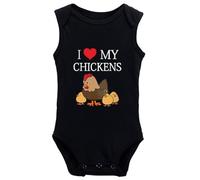 tiansiaben Chickerns Mom Love Chickens Body humoristique à manches longues pour annonce de naissance de bébé, W-Black., 12-18 Months