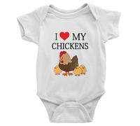 tiansiaben Chickerns Mom Love Chickens Body humoristique à manches longues pour annonce de naissance de bébé, d-blanc, 12-18 Months