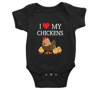 tiansiaben Chickerns Mom Love Chickens Body humoristique à manches longues pour annonce de naissance de bébé, D-black, 18-24 Months