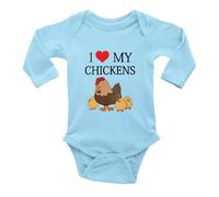 tiansiaben Chickerns Mom Love Chickens Body humoristique à manches longues pour annonce de naissance de bébé, Bleu C, 9-12 Months