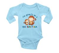 tiansiaben Grenouillère à manches longues en coton avec inscription « I'm Going To Be A Big Brother » pour bébé, Bleu C, 0-3 Months