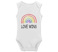 tiansiaben LGBT Pride Love Wins Body arc-en-ciel pour garçon et fille, Blanc, 12 mois