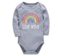 tiansiaben LGBT Pride Love Wins Body arc-en-ciel pour garçon et fille, Gris, 12 mois