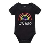 tiansiaben LGBT Pride Love Wins Body arc-en-ciel pour garçon et fille, T-black, 18 mois