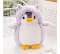 TIANSTON Kawaii Pingouin en Peluche Jouets Apaisement Poupée Mignon Pingouin Coussin en Peluche Animal Poupées Home Decor pour Enfants Cadeau D’Anniversaire 20cm Licorne Violette