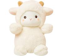 TIANSTON Mignon Jouet en Peluche pour Animaux De Compagnie Ours Agneau Éléphant Poussin Poupée Câlin Oreiller en Peluche Animal Poupée pour Enfants Noël Cadeaux D’Anniversaire Mouton 23cm