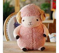 TIANSTON Mouton Mignon Peluche Jouet Mouton Blanc Mouton Poupée Étreindre Oreiller Chambre Décor en Peluche Animal Poupée Enfants/Couples Cadeau De Noël Rose 65cm