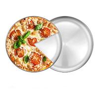 TIANTI 2 Pièces Plaque à Pizza, Plaque à Pizza Ronde, Plaque à Pizza Ronde en Acier Inoxydable, 23 Cm de Diamètre, Sain Et Durable, Utilisé pour La Pizza, Les Fruits, Les Gâteaux, Les Desserts, Etc
