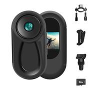 Tiantianle Caméra d'action 360 ° 1080P magnétique de poche pour le pouce Caméra d'action grand angle 120° pour moto Bodycam Caméra casque Mini caméra corporelle Prise en charge de la vision nocturne