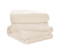 TIANTMIN Couverture Douillette 145 x 170 cm Chaude et Douce Couverture Douce et Moelleuse Chaude pour Canapé et Lit Chambre à Coucher Bureau, Blanc cassé