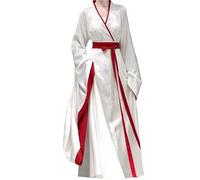 TIANTOO Costume Hanfu En Dentelle (S-XL), Robe Blanche Féerique Chinoise Ancienne, Longue Robe Ample De L'époque Des Royaumes Combattants, Pour Séance Photo, Anniversaire, Concours De Beauté,XL,Red
