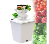 TIANTOO Tour De Jardin Hydroponique Verticale (10/15/20/25/30 Trous), avec Adaptateurs + Pompe À Eau, Culture Hors-Sol, Économie D'énergie, pour Herbes Aromatiques, Fruits Et Légumes,10 Holes