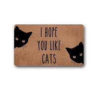 TIANTURNM J'espère Que Vous Aimez Les Chats drôle Bienvenue paillasson personnalisé Tapis de décoration Chats Maman Chat Amoureux Tapis Tapis d'entrée Arrière Avant Couloir Cour Home 16"x24"