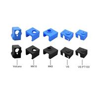 tianwandong Chaussette d'échappement isolée en silicone for imprimante 3D V6 PT100 Volcano MK8/MK9/MK10, manchon de protection for bloc chauffant(schwarz,V6 Non-offical)
