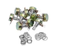 tianwandong Lot de 10 potentiomètres linéaires WH148 B1K B2K B5K B10K B20K B50K B100K B250K B500K B1M, arbre 15 mm avec rondelles et écrous, 3 broches(5K Ohm)