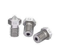 tianwandong Lot de 2 buses V6 en acier inoxydable 0,2/0,25/0,3/0,4/0,5/0,6/0,8/1,0 mm, filetage M6 1,75/3,00 mm, for imprimante 3D V6 Hotend(2pcs 3.0mm,0.2mm)