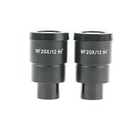 tianwandong Lot de 2 oculaires à grand champ WF5X WF10X WF15X WF20X WF30X for microscope stéréo binoculaire trinoculaire Interface d'installation 30 mm(WF20X-12MM)