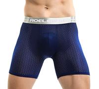 TianWlio Caleçon Homme Coton Boxers Rétro en Microfibre Collection Boxers Stretch Respirant et Légers Boxer Anti Transpiration Caleçon Confortable Caleçon Contre Les Odeurs (Blue, XXXXL)
