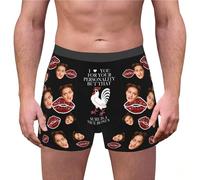 TianWlio Calecon Personnalise Homme avec Photo Boxer Nouveauté Personnalisé Homme sous-vêtement Original Drôles Visage Imprimé Caleçon de Sport Cadeaux pour Anniversaire Saint-Valentin