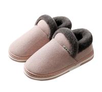 TianWlio Chaussons Femme Hiver Chaud Mousse à Mémoire Peluche Confortable Pantoufles Chaude Antidérapantes Respirables Chaussures Intérieur et Extérieur Slippers (Pink, 38)