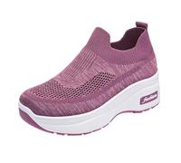 TianWlio Chaussures Orthopédiques Femme Été Basket Mains Libres sans Laçage Respirante Amorti Semelle Antidérapante Légère Décontracté Randonnée Chaussures de Sport (Purple, 41)