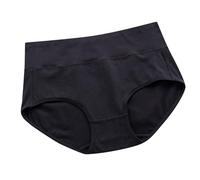 TianWlio Culotte Femme sans Couture Slip Taille Extensible Anti-Fuites sous-Vêtements Confortable Respirant Absorbante Menstruelle Culottes Lingerie de Base Grande Taille Shorty (Black, XXXXXL)