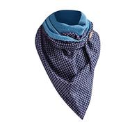 TianWlio Écharpe Femme Triangle Chaude Automne et Hiver Châle Multifonctionnelle Foulards Doux Impression Confortable Enveloppement Classique Scarf Décontracté Multi-usages Echarpe avec Boucle (Blue)