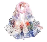 TianWlio Femme Écharpe en soie Silk Scarf Echarpe Châle Doux Etole Léger Leopard Wraps Echarpe Châle Ultra-Léger Respirant Elégant Echarpe Soie Mousseline de Soie (Khaki, One Size)