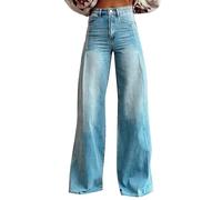TianWlio Jean Femme Taille Haute Elastique Bootcut Slim Y2k Vintage Imprimé Pantalon Denim Évasé Jambe Large Stretch Classiques Longue Pants Décontracté Confortable Grande Taille Pantalons en Jean