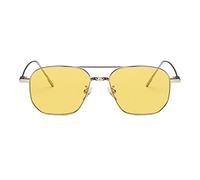TianWlio Lunettes de Soleil Polarisées Carrées Lunettes de Soleil Rétro Polarisées Classique Grandes Cadre Lunettes de Soleil pour Femmes Hommes (Yellow, One Size)