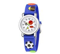 TianWlio Montre pour Enfant Garçon et Fille Montre-Bracelet Mouvement à Quartz Montre Multicouleur Bracelet en Montre Enfant Numérique pour 3 Ans à 11 Ans (Blue, One Size)