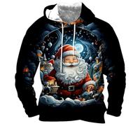 TianWlio Pull de Noël Homme Noël Imprimé Adulte Sweat à Capuche Manches Longues Christmas Décontracté Pullover Grande Taille Tendance Confortable Slim Noel Sweat-Shirt (Yellow, XXXL)