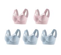 TianWlio Soutien-Gorge Femme Brassiere Fermeture Devant sans Armature Respirant Bra Large Bretelles Confortable Quotidien Grande Taille Brassières pour Fitness Yoga Jogging 5pc (PK3, XXL)