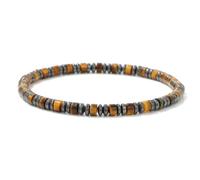 TIANXIAOQWE 2 x perles de pierre de 4 mm pour femme simple été corde élastique bracelet homme et femme, 19cm, Pierre Bois, Cristal
