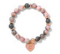 TIANXIAOQWE 26 Lettres Pendentif Femme Zèbre Rose Pierre Perles Bracelet Couple, 19cm, Pierre Bois, Cristal